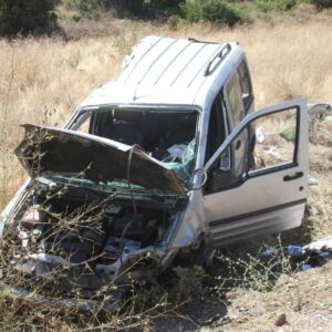 hafif ticari arac once agaca sonra direge carpti 5 yarali FWsnMSrP